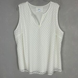 Market & Spruce plus size 3X Ezide textured top mixed material off white lined